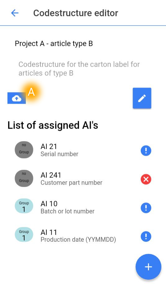 screenshot of uploading a custom barcode data structure