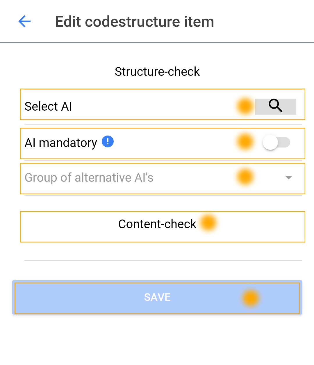 screenshot of the new codestructure rule editor screen